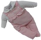 Macacão Finta Jardineira Bebê Menina Chuquinha Baby Bordado