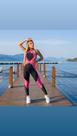 Macacão Fitness ZNG pink e preto Macacão Fitness ZNG pink e preto
