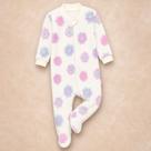 Macacão Fleece Bebê Estampado Zíper Solinha Antiderrapante 12 a 24m