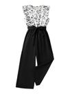 Macacão Floerns Girls com estampa floral com acabamento em babados preto 10Y Macacão Floerns Girls com estampa floral com acabamento em babados preto 10Y
