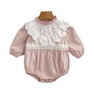 Macacão Floral Rosa Para Bebês Meninas 0-24M, Roupa De Outono Para Recém-Nascidos