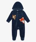 Macacão Infantil Com Capuz em Plush Trick Nick Azul Macacão Infantil Com Capuz em Plush Trick Nick Azul