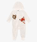 Macacão Infantil Com Capuz em Plush Trick Nick Bege Macacão Infantil Com Capuz em Plush Trick Nick Bege