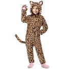 Macacão infantil Costume GIFTINBOX Leopard com capuz e zíper de 5 a 11 anos