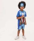 Macacão Infantil Fantasia Capitão América Marvel Tam 4-56140
