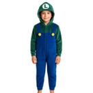 Macacão Infantil Pijama Luigi Fantasia Soft Fleece Pelúcia