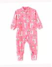 Macacão Infantil Roupa Bebê Infantil Macaquinho Pijama Longo Comprido Ziper Lhama Rosa