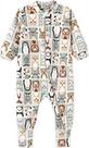Macacão Infantil Roupa Bebê Infantil Macaquinho Pijama Longo Comprido Ziper Safari Cinza