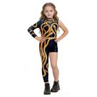 Macacão Janoudou Girls Golden Snake de um ombro de 9 a 10 anos