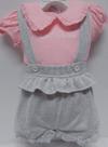 Macacão Jardineira + Body Bebê Menina Verão LessaBaby B9398 -