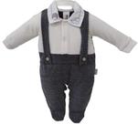 Macacão Jardineira Plush Bebê Menino Chuquinha Bordado 2881