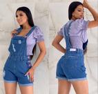 Macacão jeans azul marinho curto tamanho 42 - majestade modas Macacão jeans azul marinho curto tamanho 42 - majestade modas
