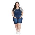 Macacão Jeans Curto Plus Size Grávida com barrigueira Linda Gestante Macacão Jeans Curto Plus Size Grávida com barrigueira Linda Gestante