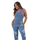 Macacão Jeans Feminino Pincelado Colorido