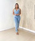 Macacão Jeans - Regata Tamanho M
