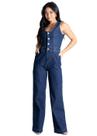 Macacão Jeans Sawary - 281284 - Azul médio 44