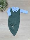 Macacão Joca Tricot menino com Body Bordado 2 peças Macacão Joca Tricot menino com Body Bordado 2 peças