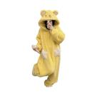 Macacão Kigurumi Com Capuz De Unicórnio Para Mulheres, Pijamas De Inverno Em Fleece Coral, Roupa