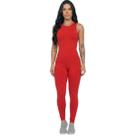 Macacão Liso Sem Bojo Vekyo Suplex Roupa para Academia Treino Moda Fitness Musculação Tamanho:MCor:VermelhoGênero:Femi