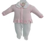 Macacão Longo Bebê Menina Enxoval Chuquinha Bordado Ref 2837