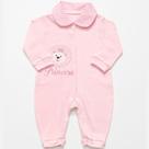 Macacão Longo de Bebê Ursinha Princesa Rosa