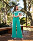 Macacão Longo Feminino em Algodão - Tam G ou GG - Cor: Verde
