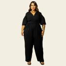 Macacão Longo Feminino Plus Size Curve Ciganinha Macacão Longo Feminino Plus Size Curve Ciganinha
