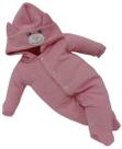 Macacão Longo Luxo Bebê Menina Inverno Capuz Soft Bucle 7302