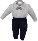 Macacão Longo Luxo Bebê Menino Gravata Katita Kids Ref 2261