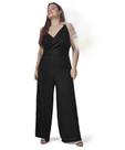 Macacão Longo Plus Size Feminino Preto de Alça Secret Glam