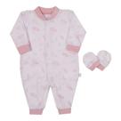 Macacão Longo Soft Luxo Bebê Menina Letut Paraiso Ref 12743