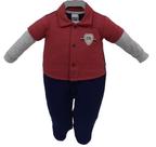 Macacão Luxo Longo Bebê Menino Chuquinha Baby Bordado 2831 Macacão Luxo Longo Bebê Menino Chuquinha Baby Bordado 2831