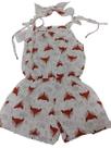 Macacão Luxo Menina Estampado + Faixa Cabelo D+ Baby 60204