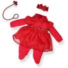 Macacão Luxo Princesa Bordado Renda Tule Pérola Menina