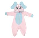 Macacão Luxo Suedine Bebê Menina Capuz Elefante Rosa Rf 7965
