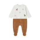 Macacão M/L Abertura Dupla Ombro Tricot e Plush - Cavalinhos - Mini & Co. Tamanho:G