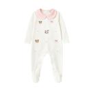 Macacão M/L Gola Bipartida Plush e Tricot - Ursinhas - Mini & Co. Tamanho:RN