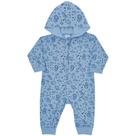 Macacão malha suedine azul safari com capuz Kiko Baby