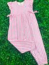 Macacão Manga Curta Estampa Xadrez Rosa TAM G Macacão Manga Curta Estampa Xadrez Rosa TAM G