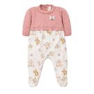 Macacão Manga Longa Bebê Menina Suedine/Tricot Mini &amp Co