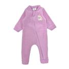 Macacão Manga Longa Boucle Peluciado Bordado Bebê Inverno -
