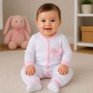 Macacão Manga Longa Malha 100% Algodão Liz Bebê Menina Roupa Infantil
