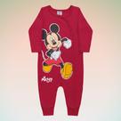 Macacão Manga Longa Meia Estação para Bebê Unissex Disney Mickey Suedine 01087