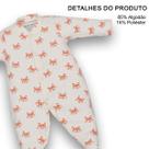 Macacão Molecotton Bebê Estampada Raposinhas Marfim Upi Uli