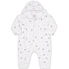 Macacão moletom peluciado branco floral com capuz Kiko Baby