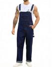 Macacão Odefou Work Bibs para homens, azul escuro, tamanho S