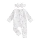 Macacão Outfit allshope Newborn Baby Girl com estampa de laço 0-3M