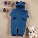 Macacão para Bebê de Pelúcia Teddy com Capuz Azul Royal Macacão para Bebê de Pelúcia Teddy com Capuz Azul Royal