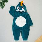 Macacão Para Bebê Em Plush Com Capuz Bordado Animais