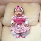 Macacão para Bebê Menina Charlote com Vestido Kit 03 Peças